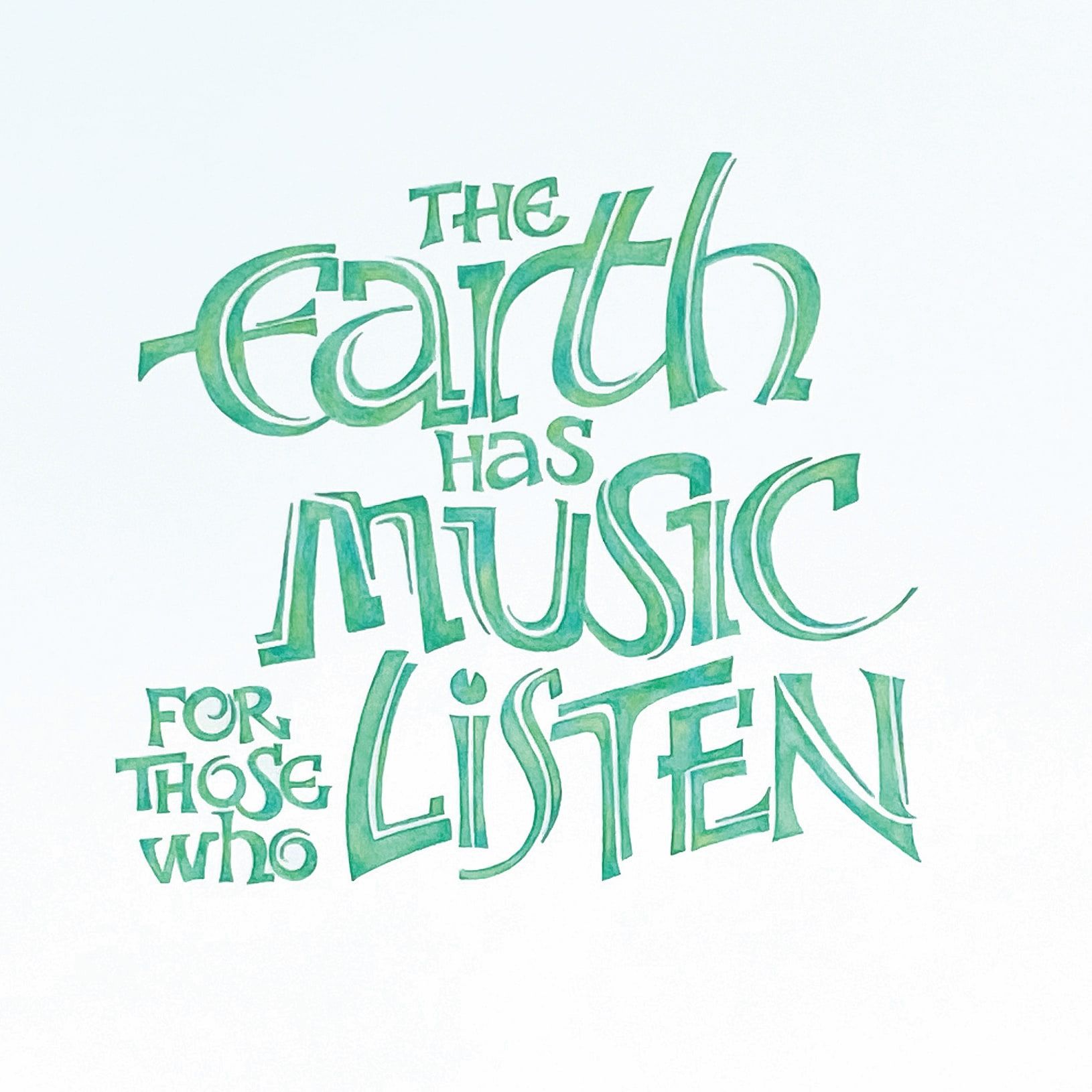 Calligraphy handwritten lettering in green ink that says