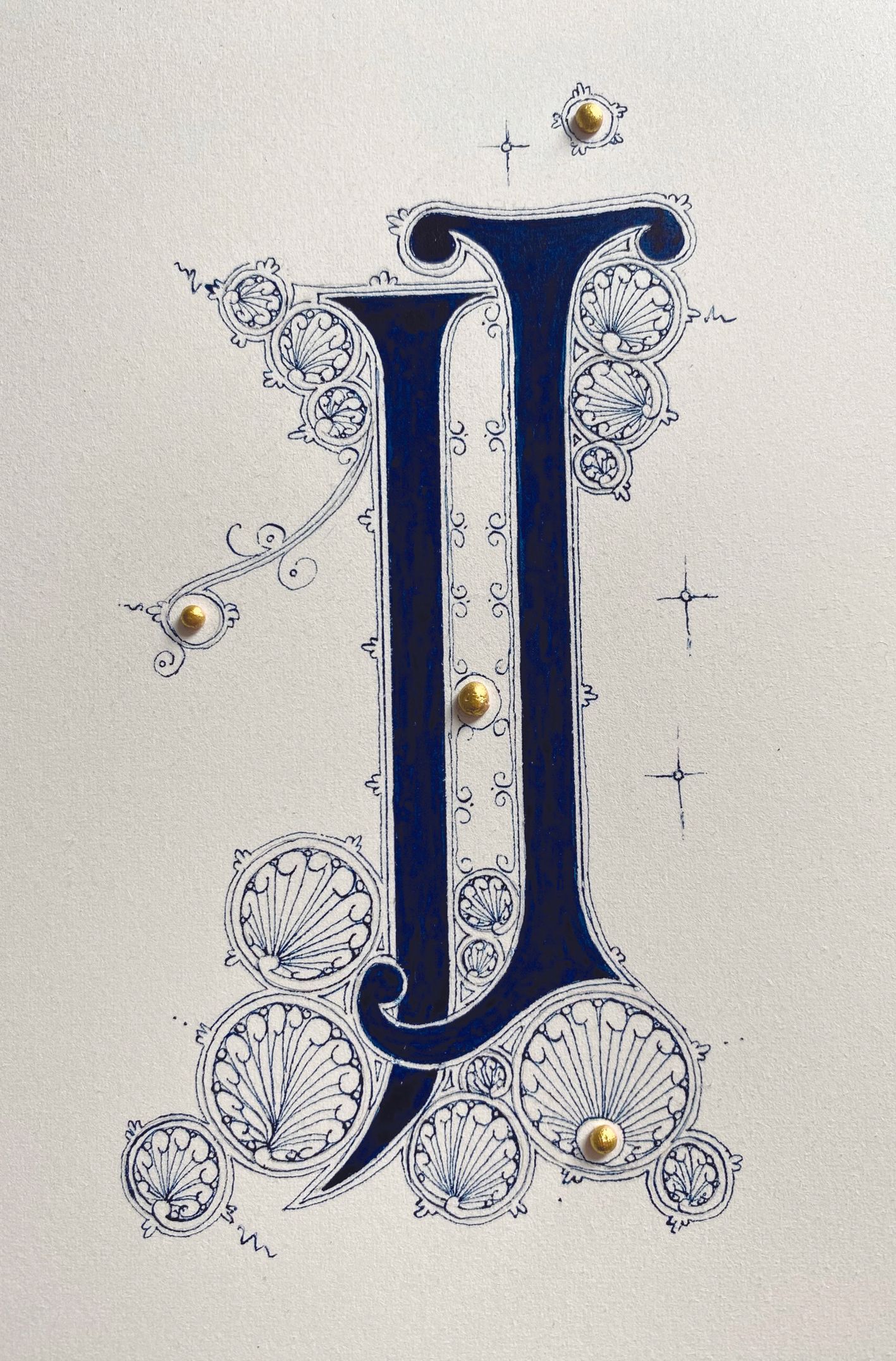 The letter I and J decorative hand lettering by Ann