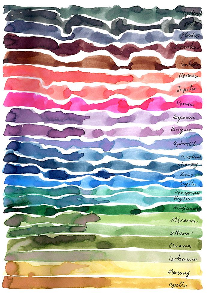 Gods & Monsters ink full range swatch