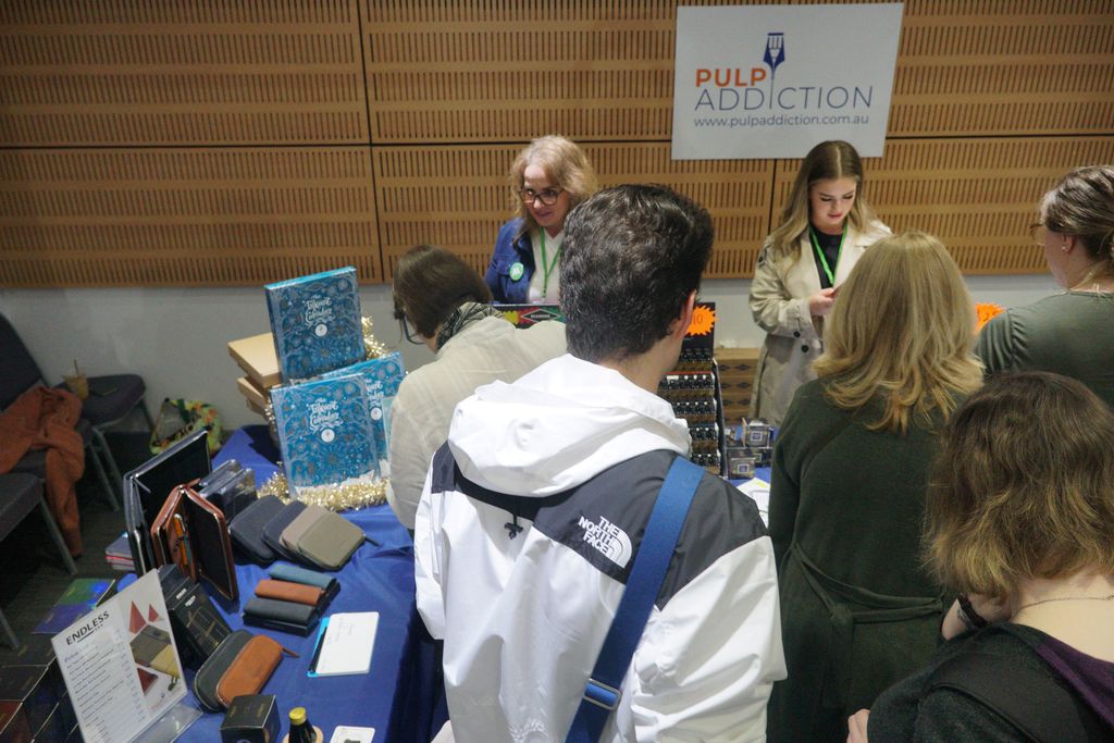 An exhibitor table