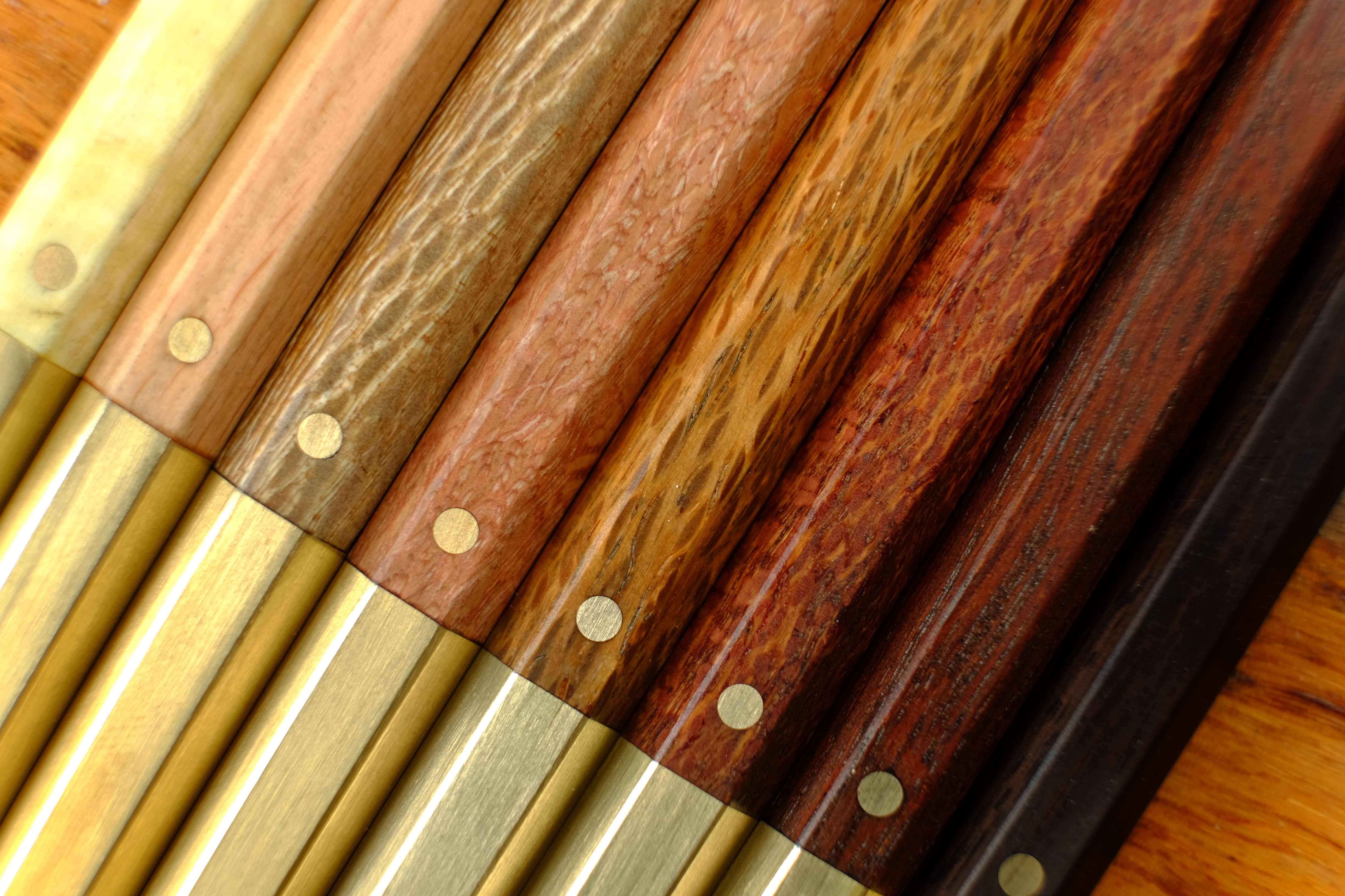 Object Works Wood Detail close up pens of brass and wood