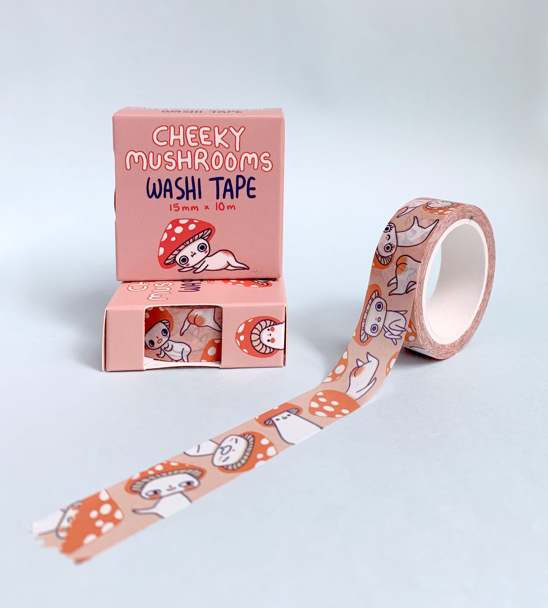 Cute mushroom character on washi tape