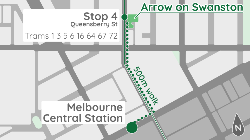 Map showing the location of nearby public transport