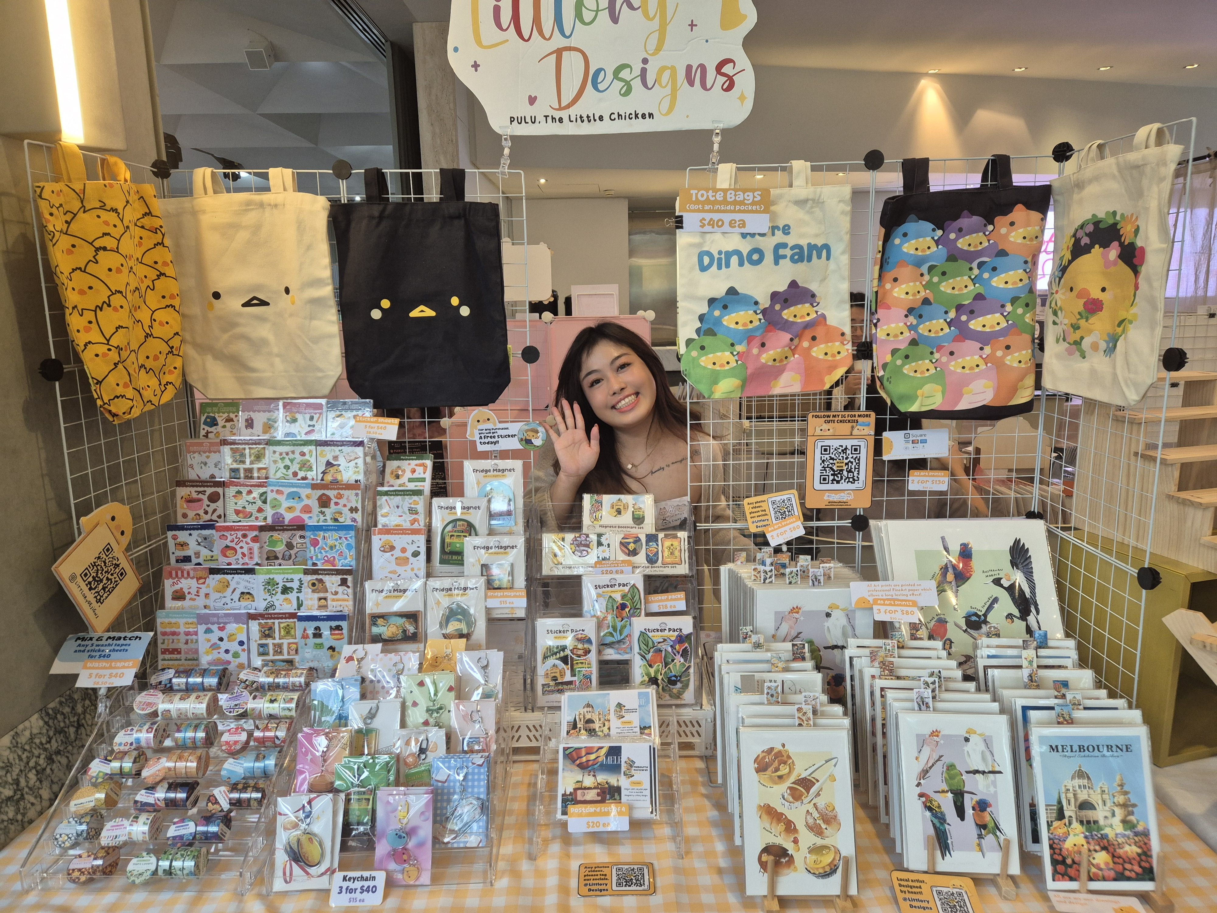 Cindy and her stall at at Pom Pom market