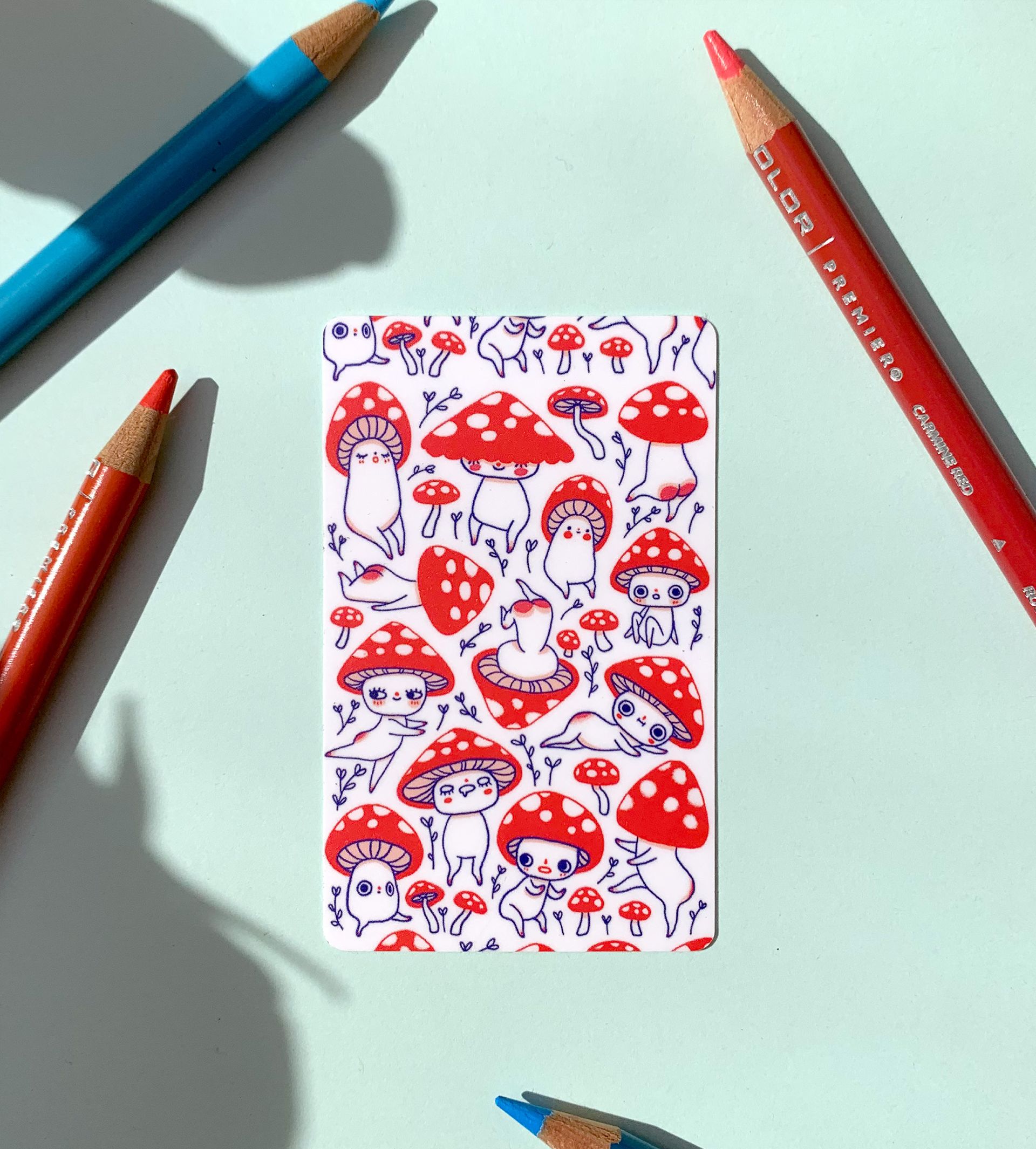 Cute mushroom character illustrations