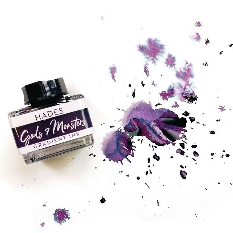 Gods & Monsters Hades ink splatter and ink bottle