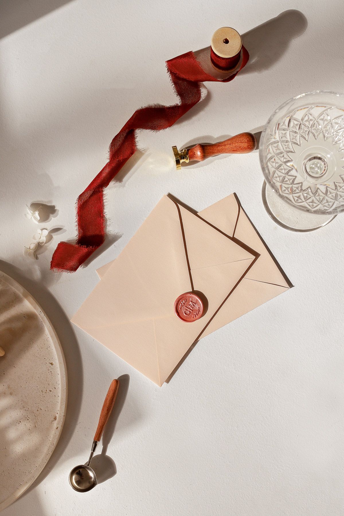 Sealing wax on envelopes