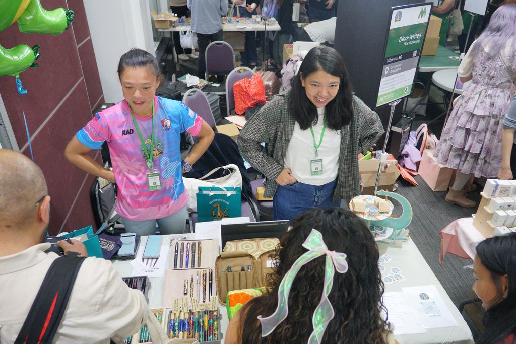 An exhibitor table