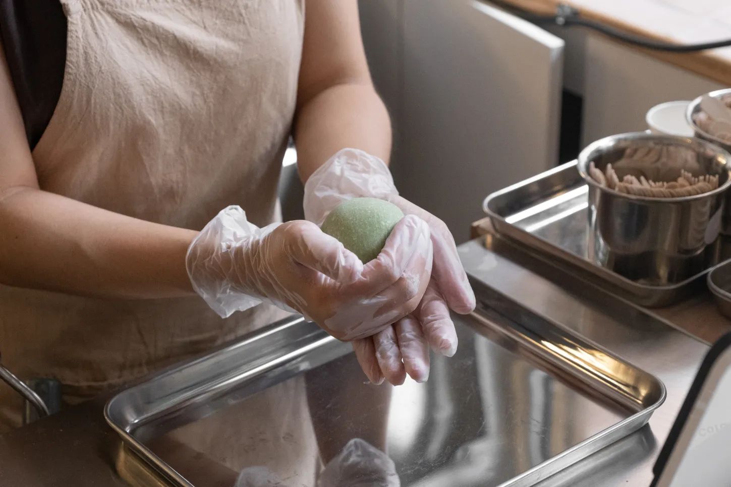 Making ice cream mochi
