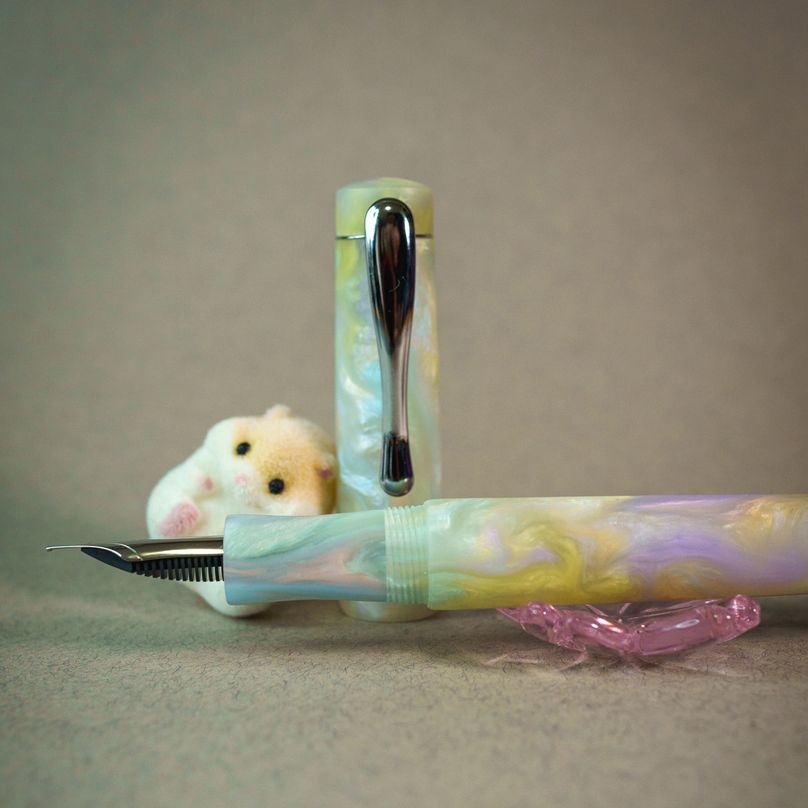 rainbow paddle pop fountain pen and hamster toy