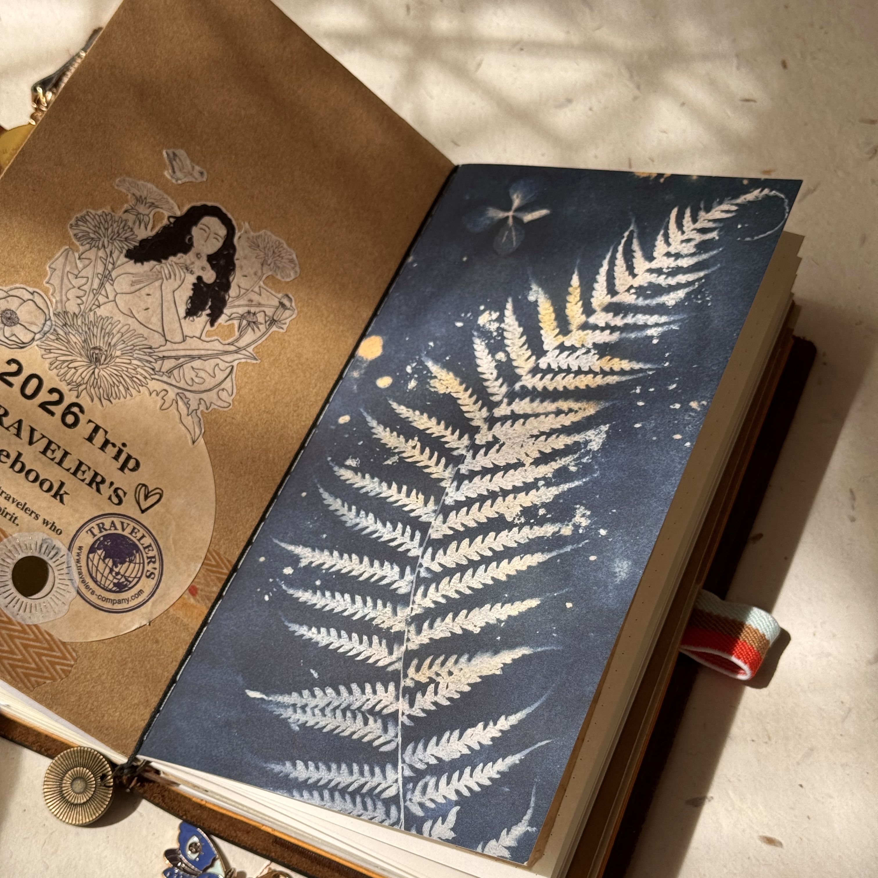 notebook cover with fern leaf print