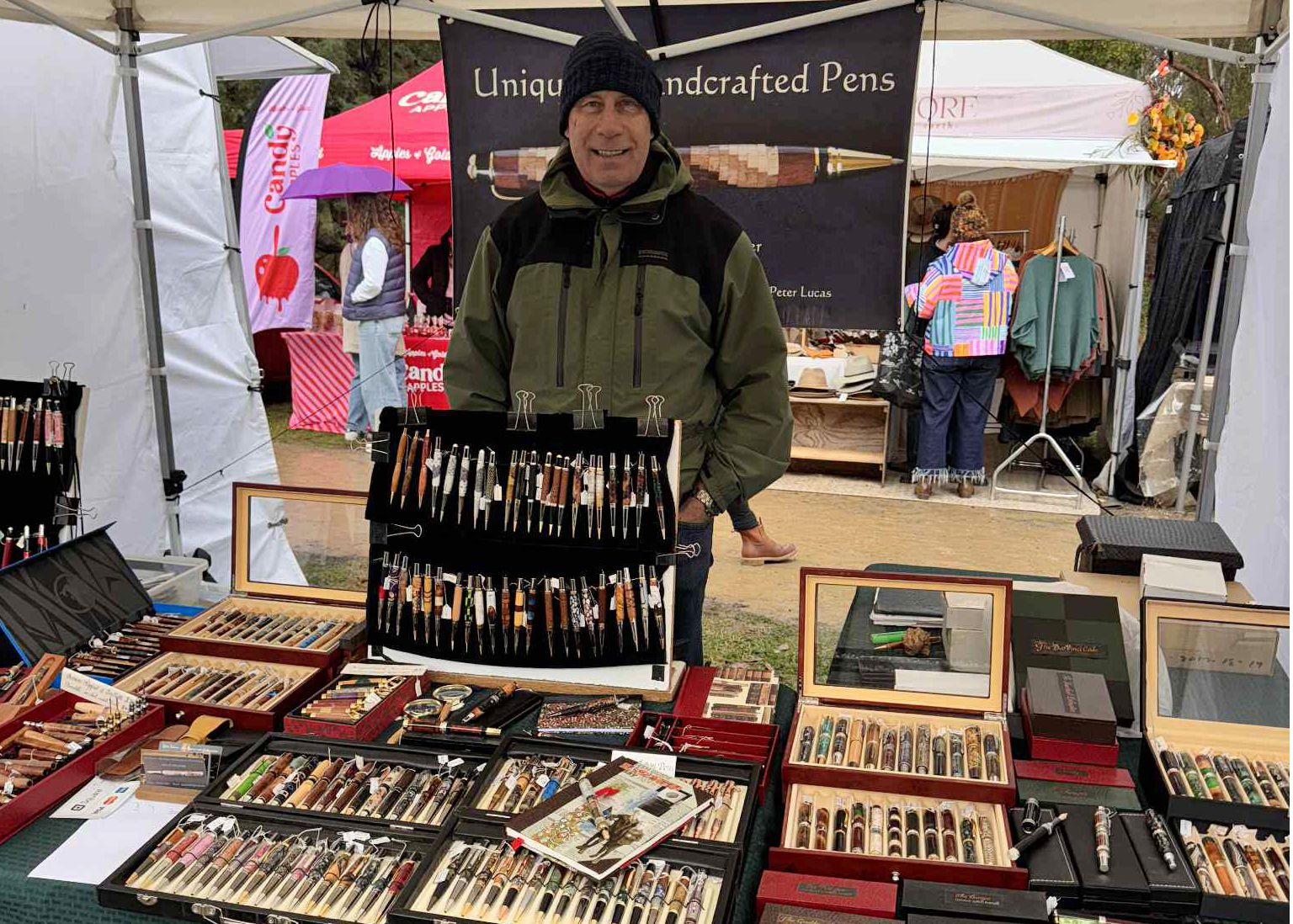 Peter Lucas at his weekend market stall