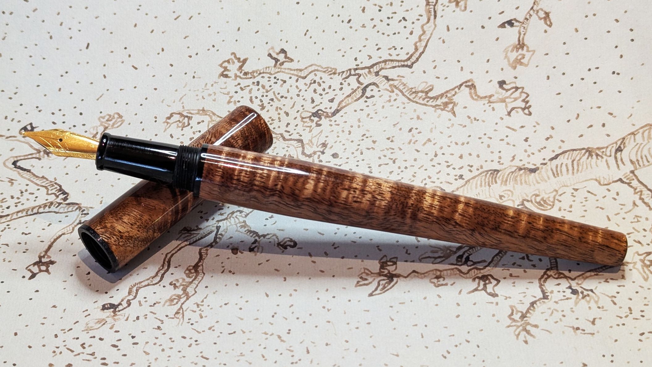 Bespoke fountain pen, Lace Sheoak