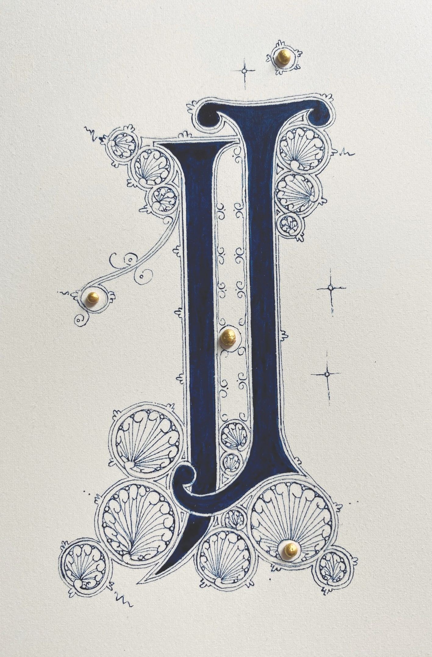 The letter I and J decorative hand lettering by Ann