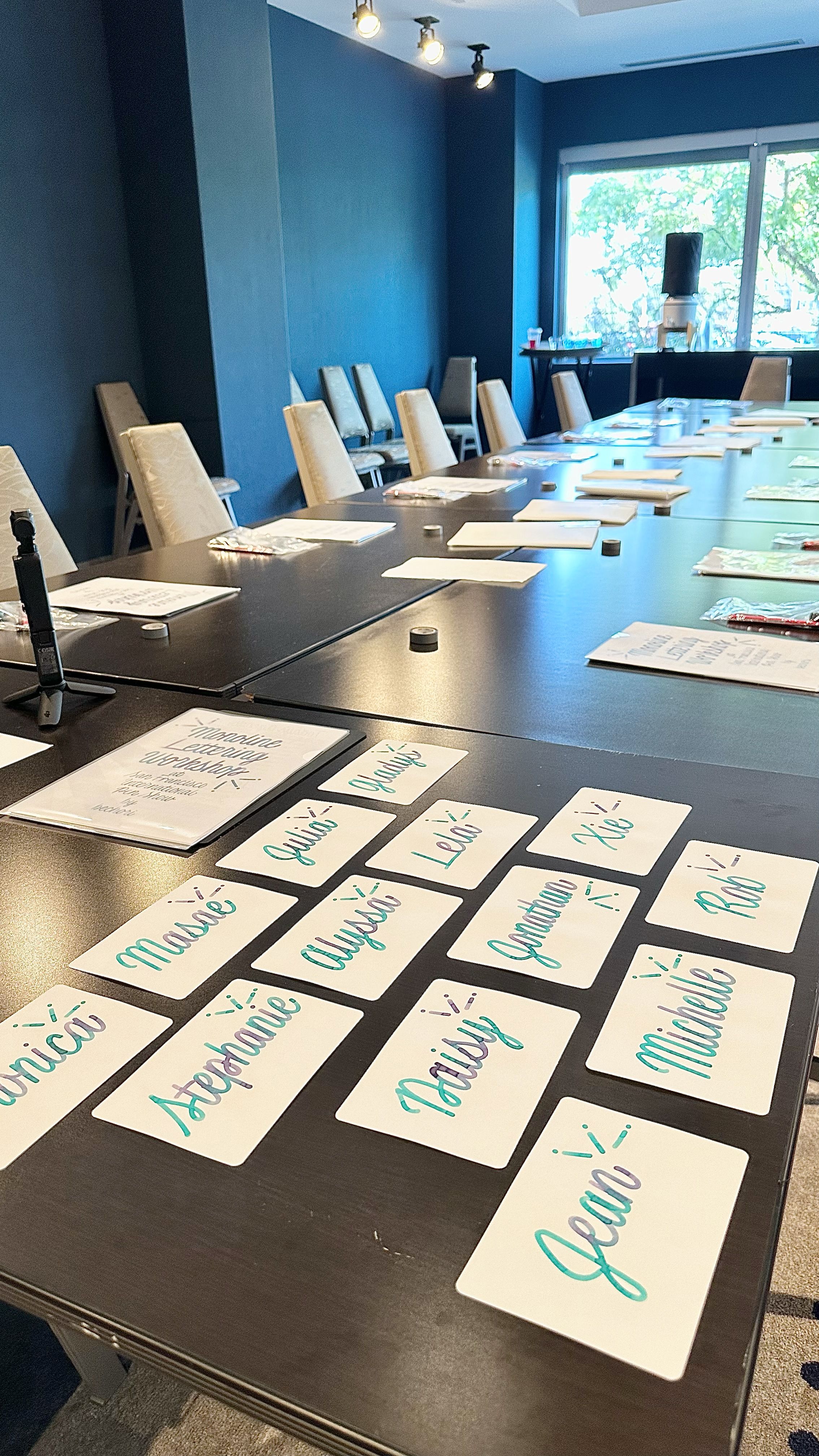 Bechori workshop preparations - handlettered name placeholders 