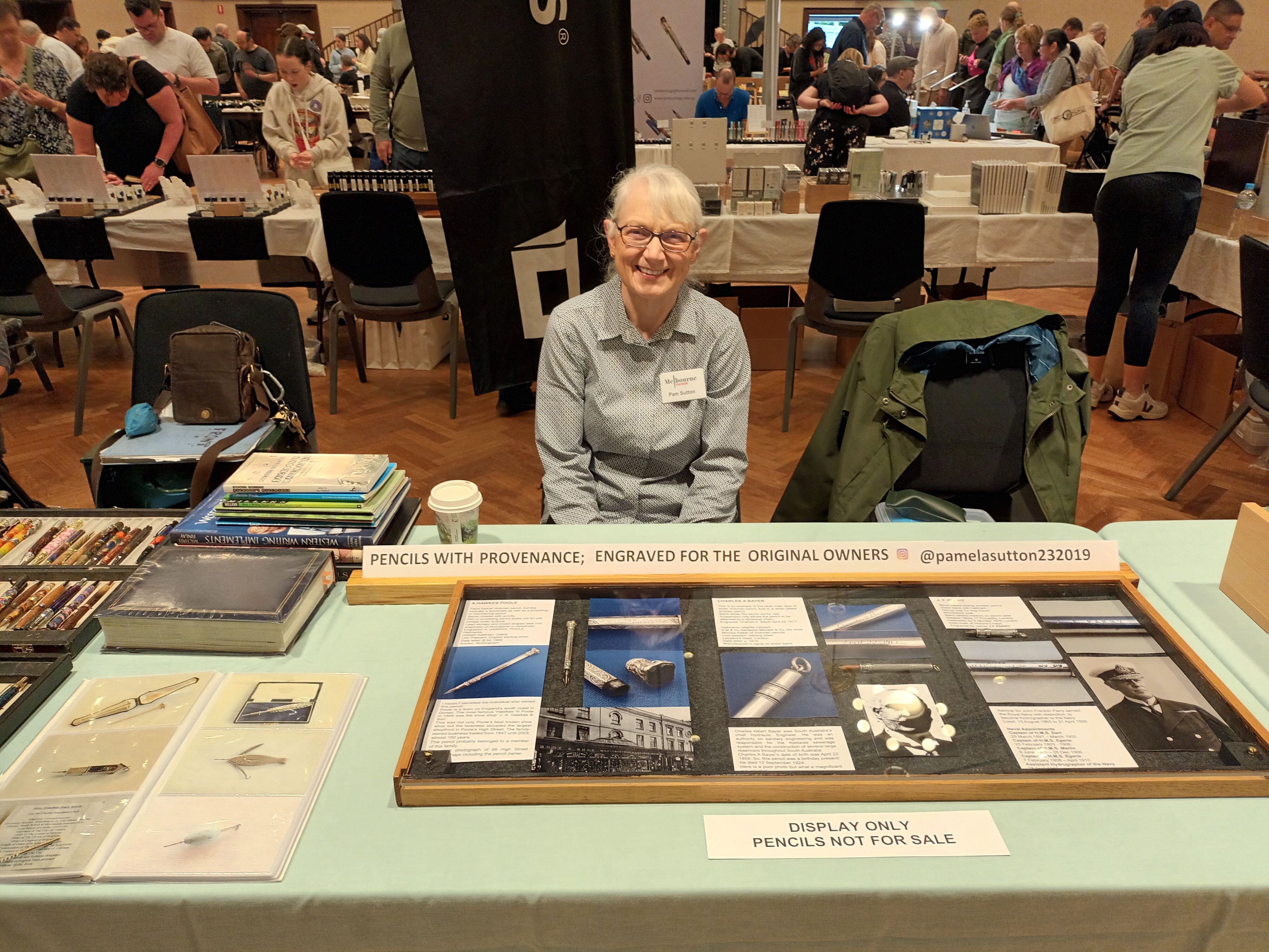 Pam Sutton at the Melbourn Pen Show