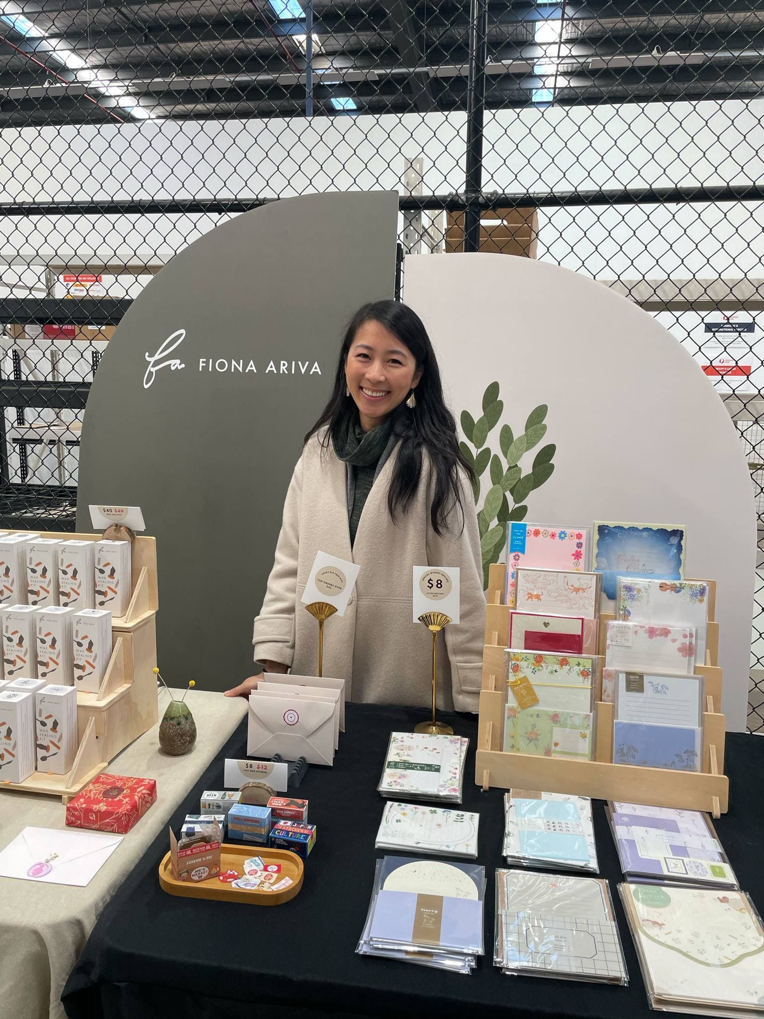 Fiona Ariva working at her stall