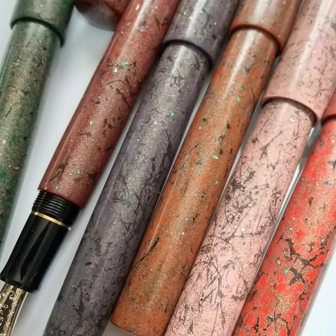 Close up of urushi pens