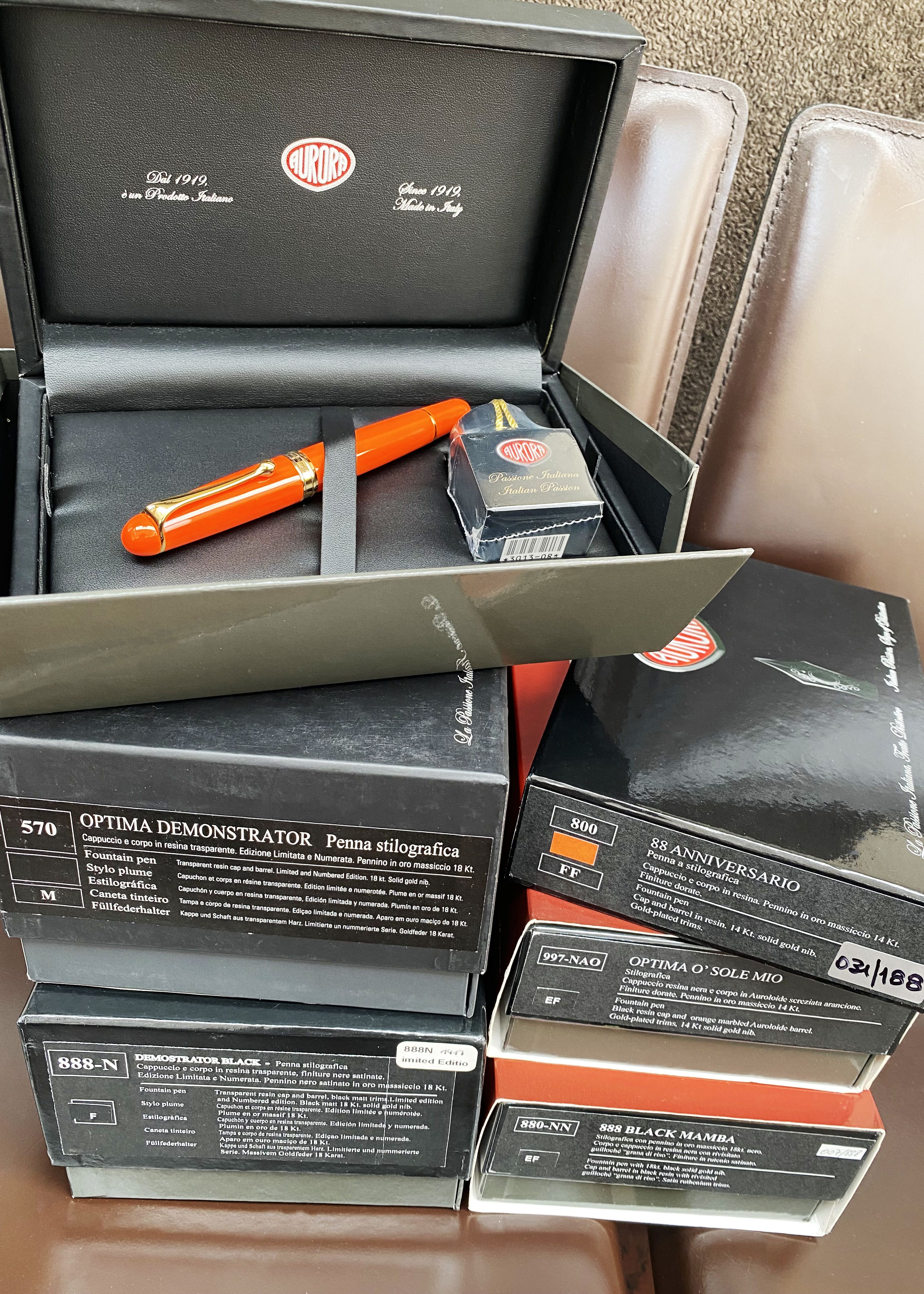 Aurora fountain pens brand new in boxes