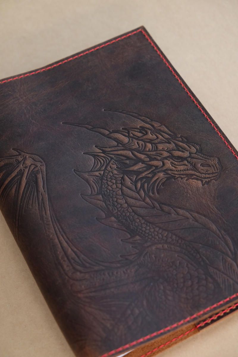 Leather notebook dragon