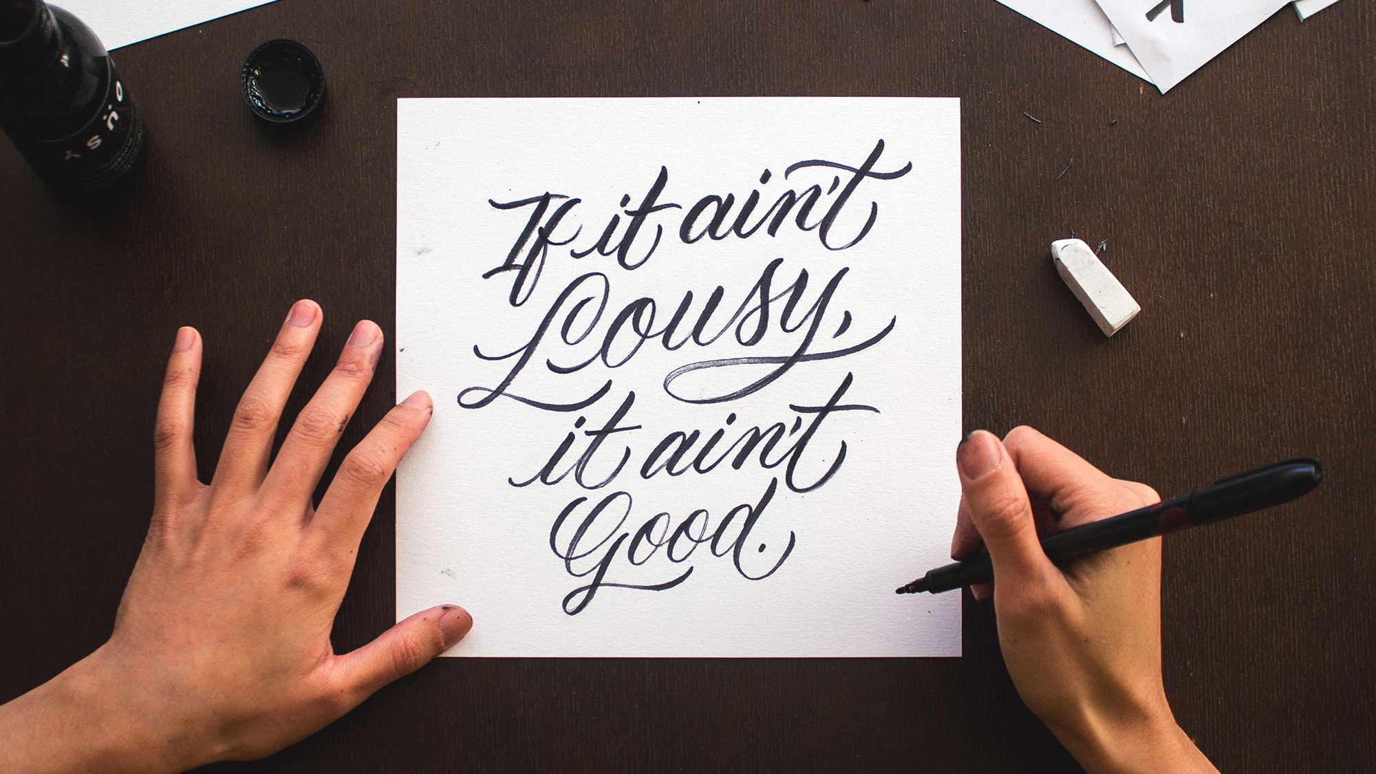 Calligraphy that says