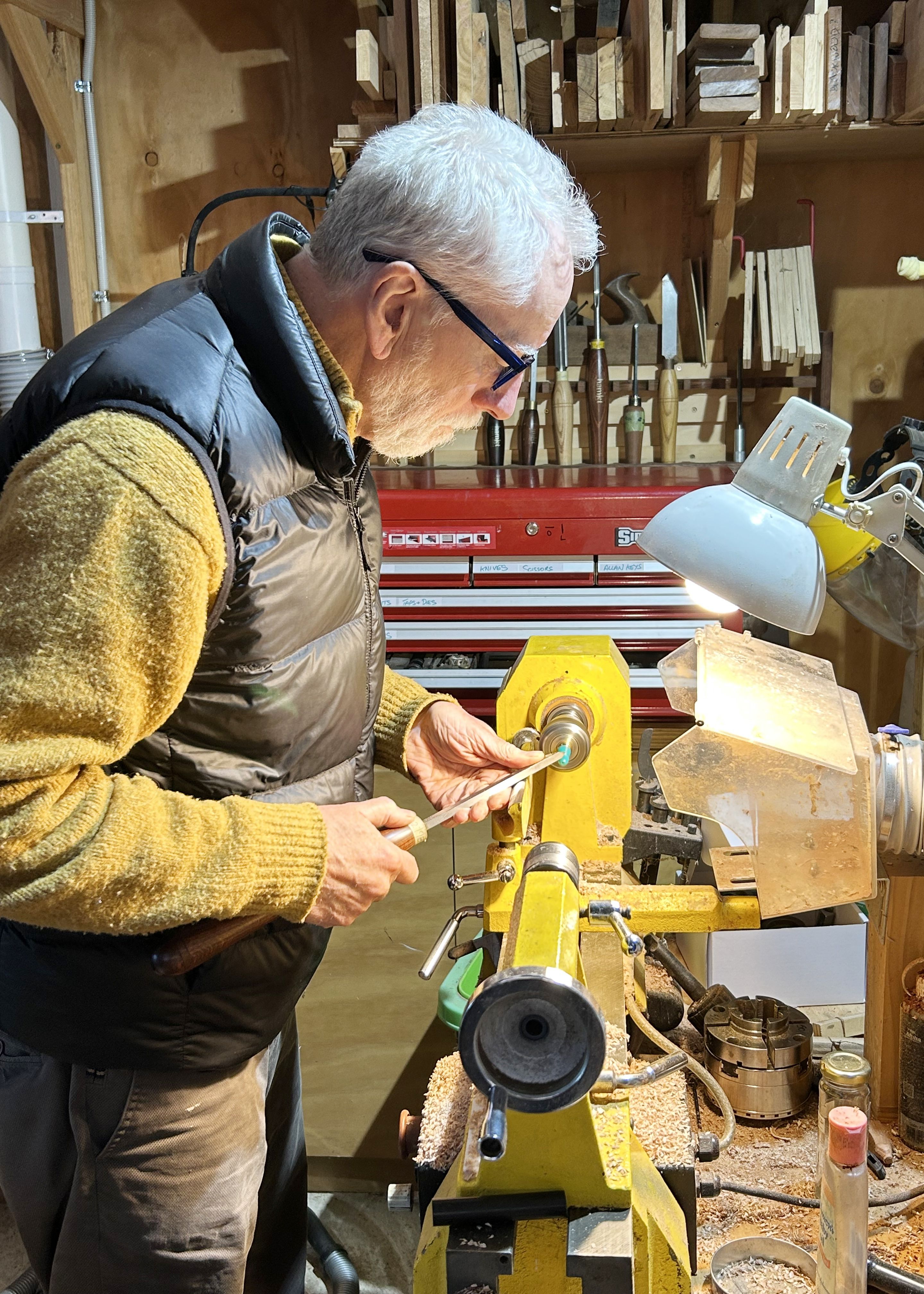 Ian Beckett in his workshop