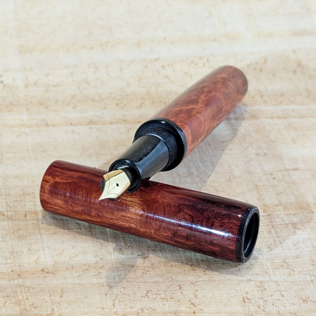 Bespoke fountain pen, Flame Sheoak