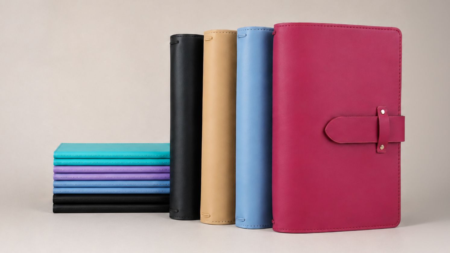 Journal notebook covers and notebook inserts in various colours