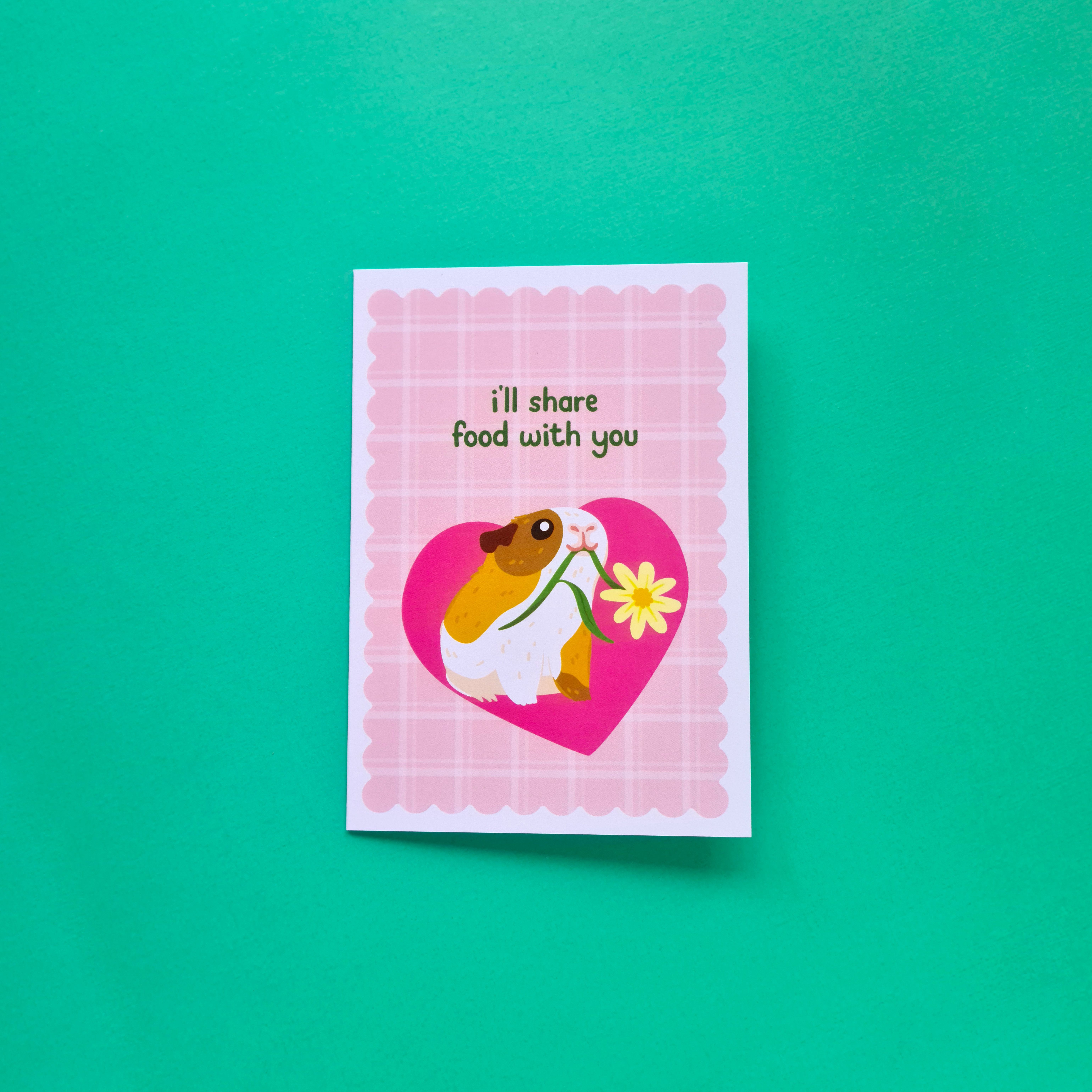Guinea pig themed greeting card