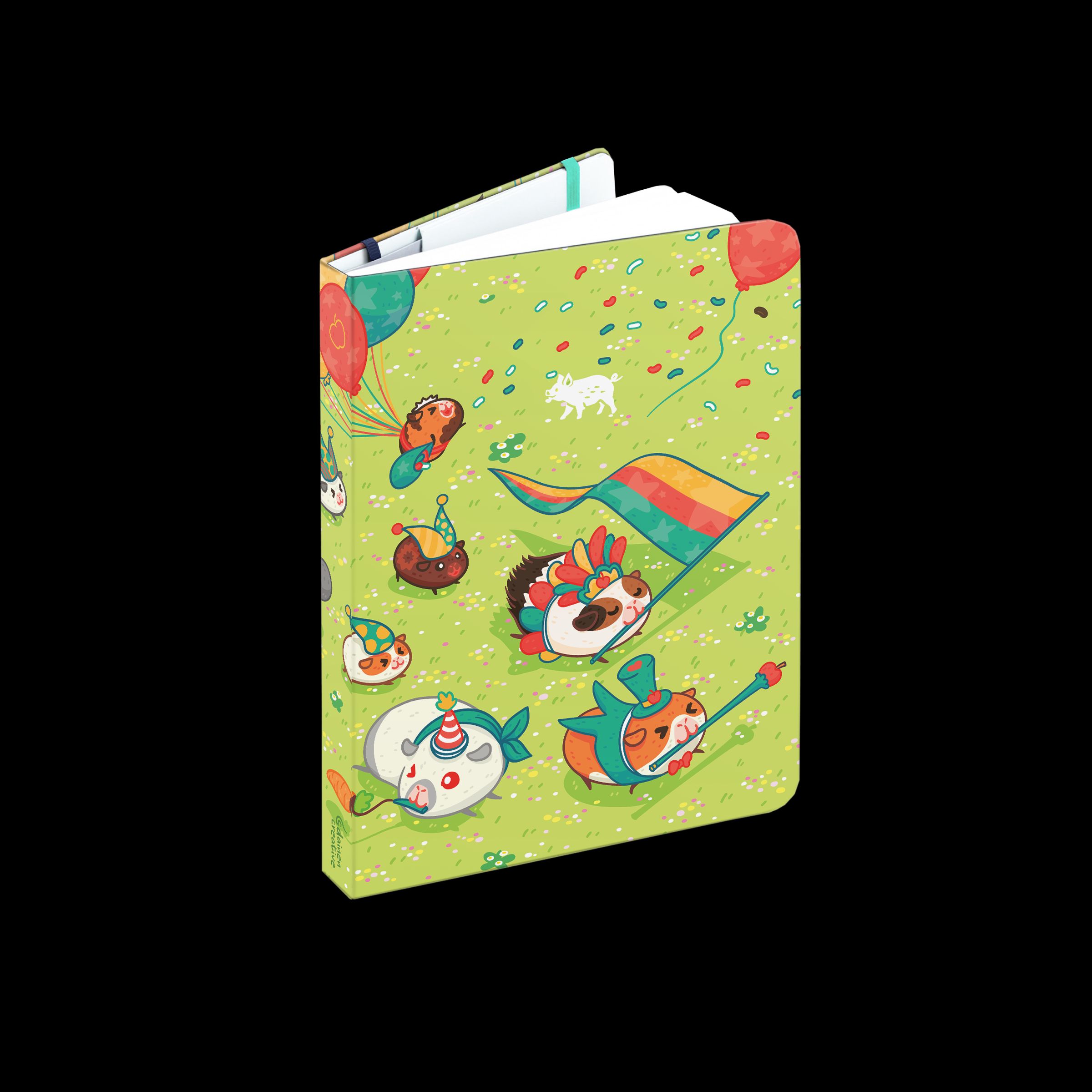 Guinea pig themed hard cover notebook