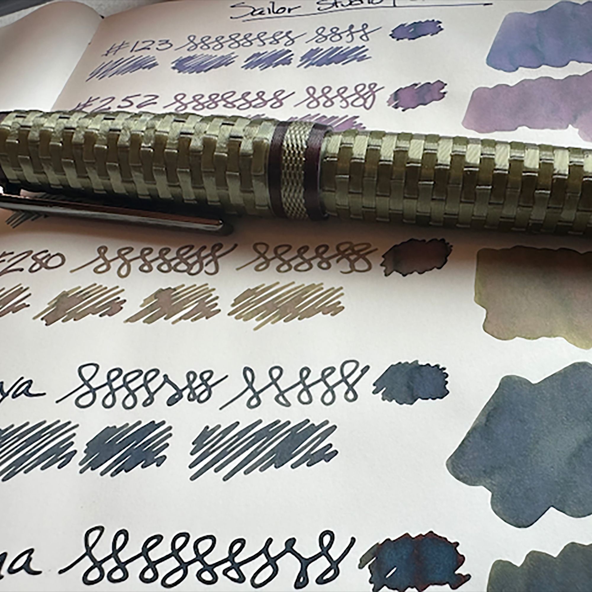 Platypus Pen, and ink swatches