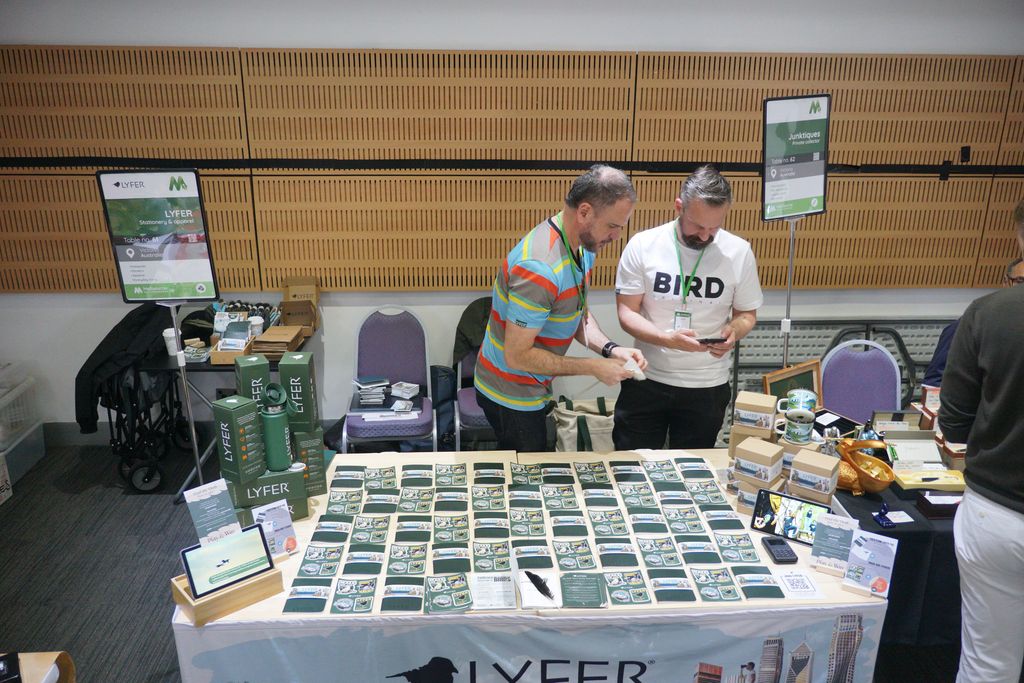 An exhibitor table