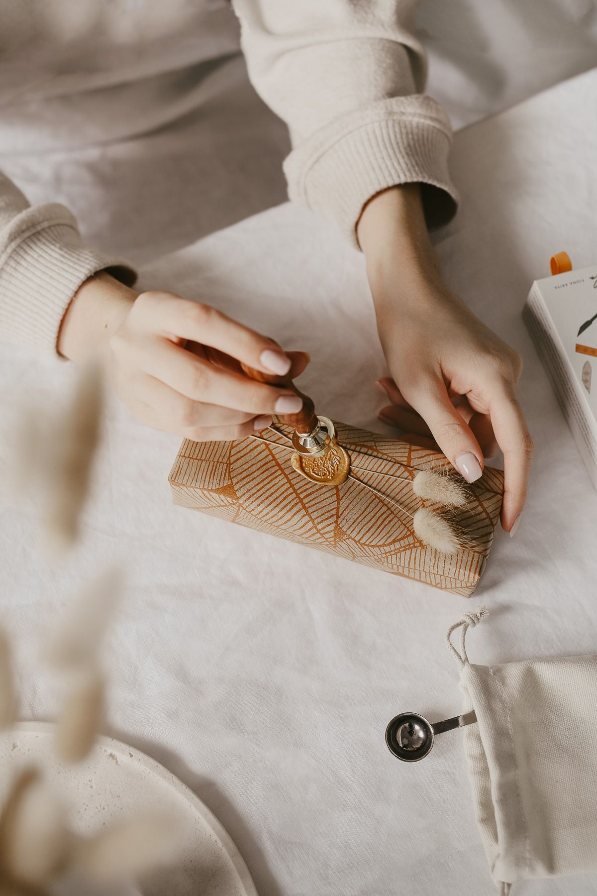 sealing wax on a present