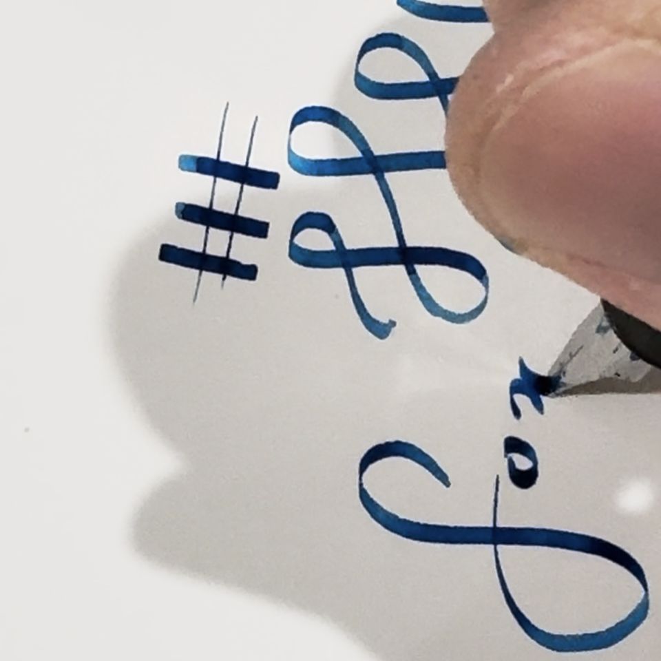 Nib test figure-8s and hash marks 
