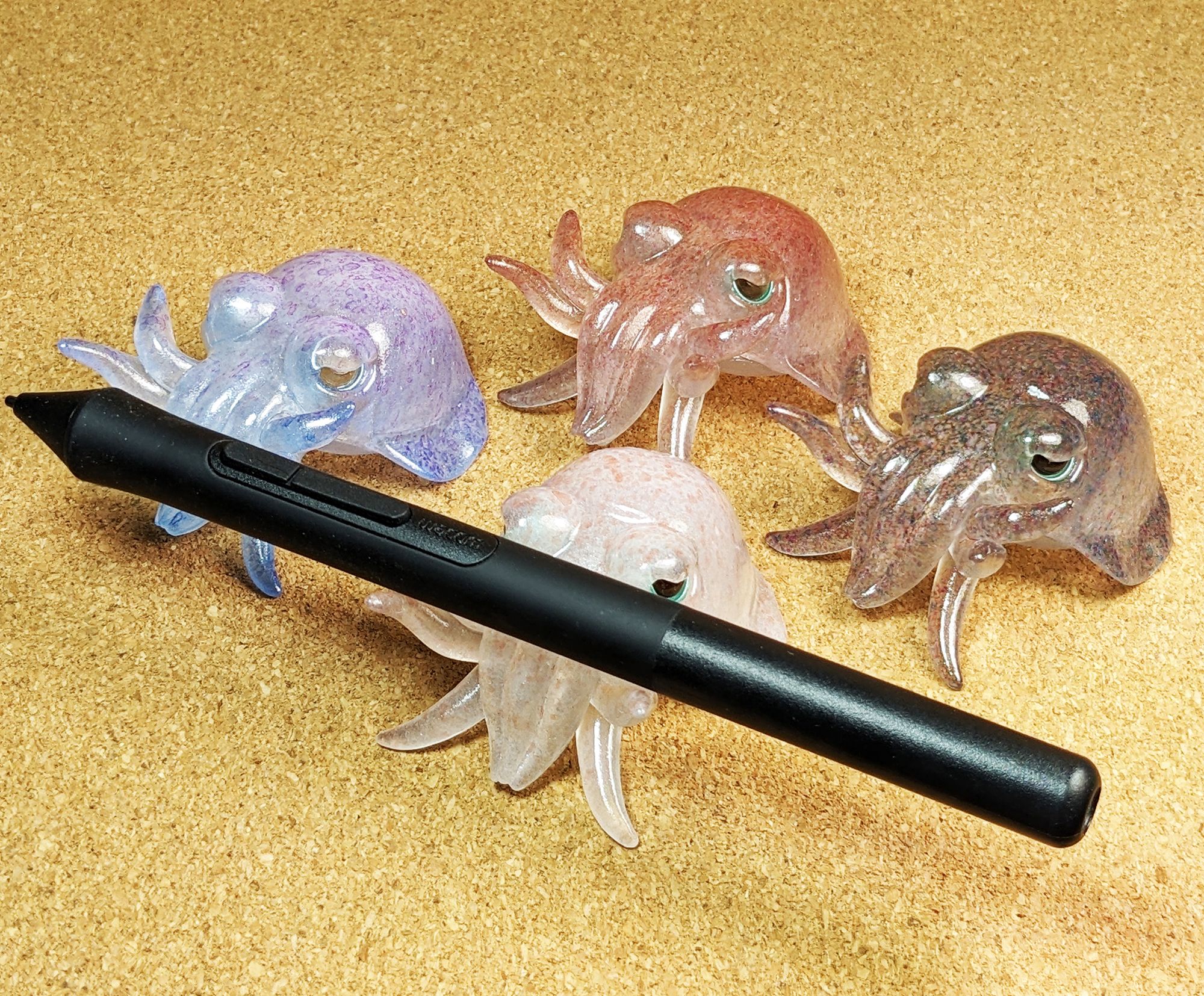Cute squid pen holders