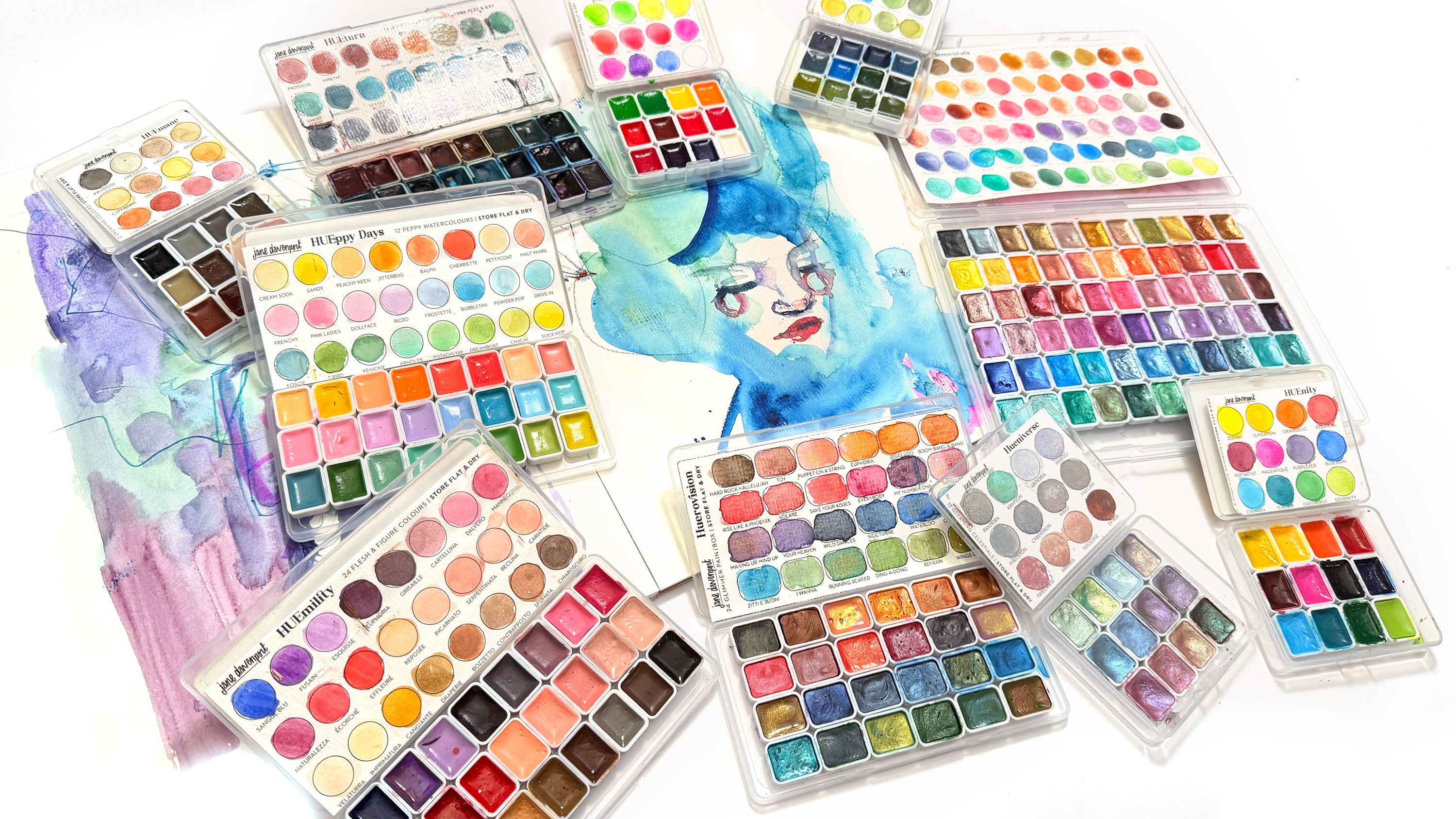 Jane Davenport HUE watercolours pallets