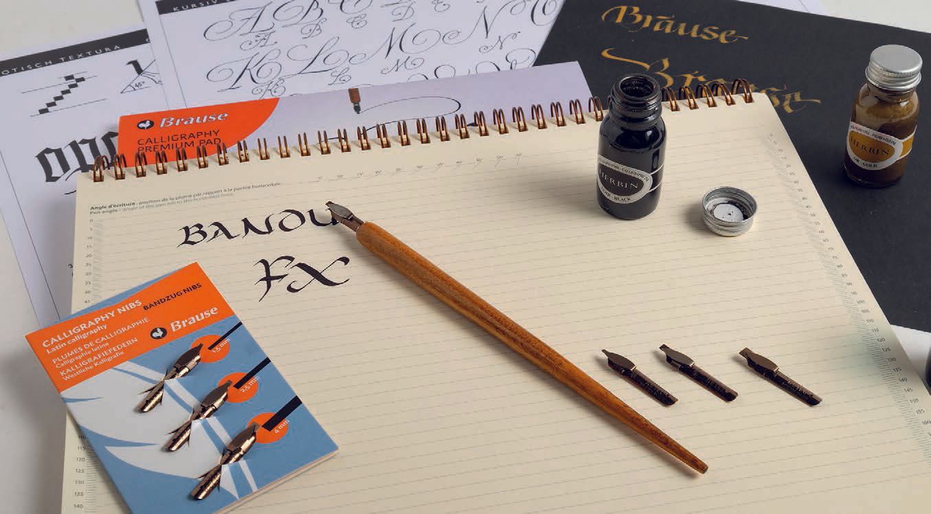 Brause calligraphy nibs and practice sheet